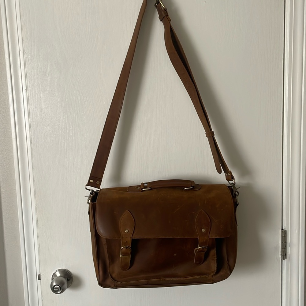 Leather Camera Crossbody Bag